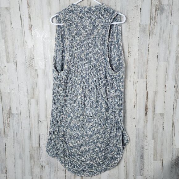 Sun & Shadow Cardigan Vest Sweater Blue Ivory Size Medium - Picture 2 of 12